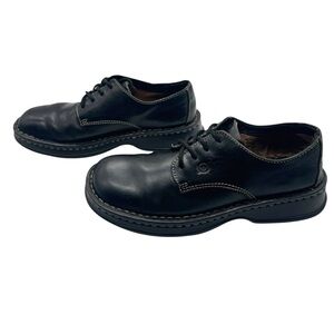 Born Y2K Retro 90's Leather Square Toe Lace Up Chunky Lug Black Oxford Shoes 8.5